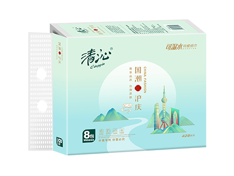 清沁-國(guó)潮滬慶抽取式紙巾8包